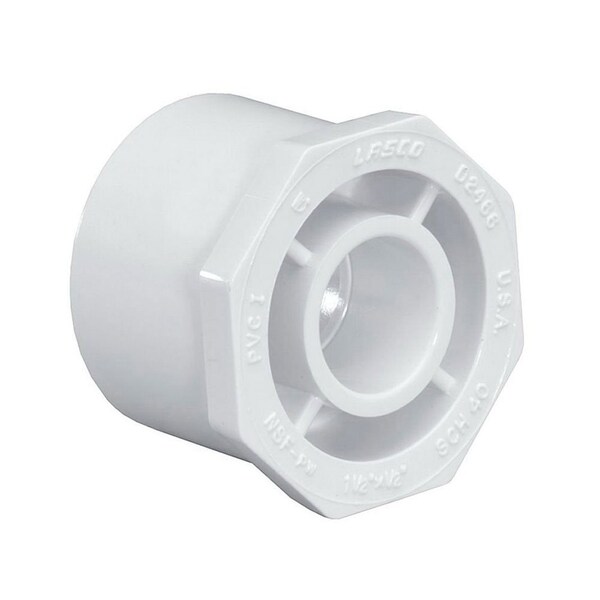 Thrifco Plumbing 1 Inch x 1/2 Inch Slip x Slip PVC Bushing/Reducer SCH 40 8113312 - main